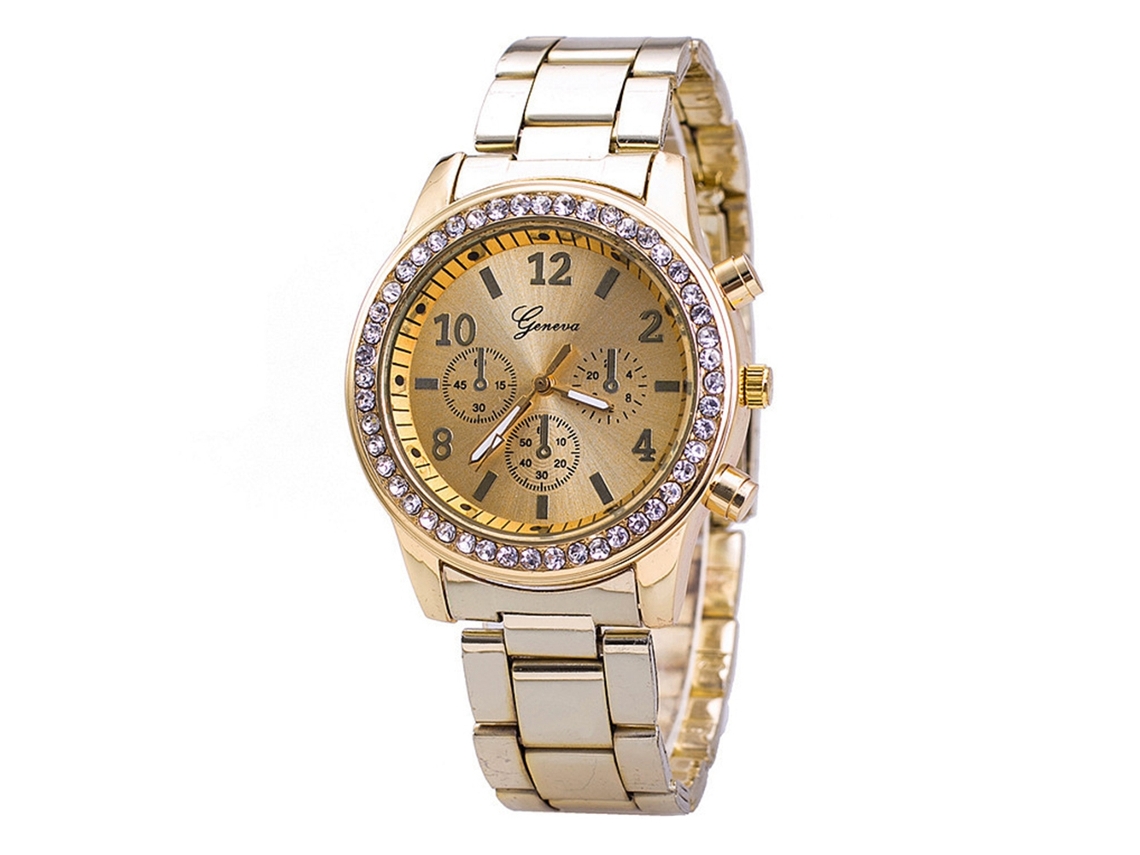 Relógio Masculino de Cinto de Aço com Strass Moda Negócio Quartz Zlf 0188 (dourado)