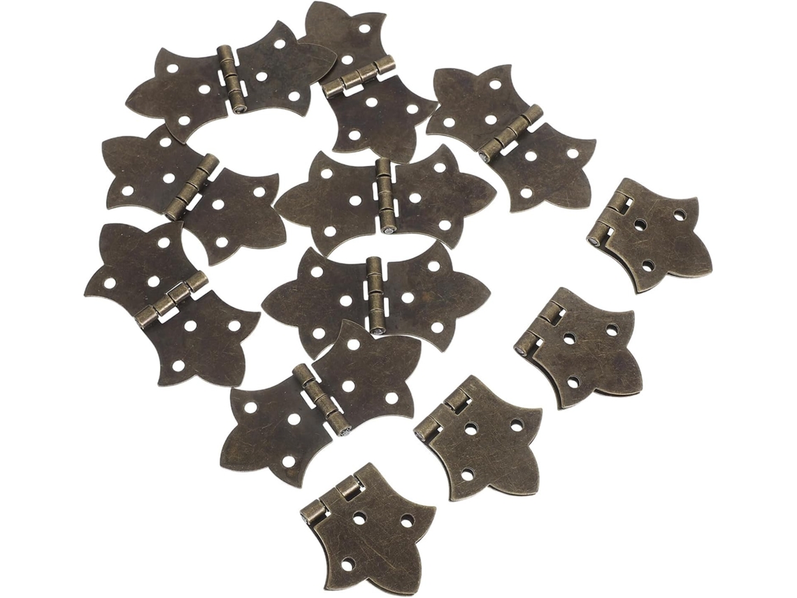 Pretyzoom 12 Dobradiças Pequenas De Ferro Para Caixa Joias Antiga, Com Espaçamento Entre Furos De 1, 7cm, Para Armário
