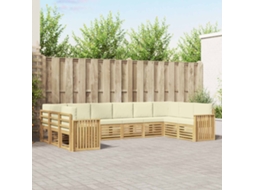 Vidaxl Conjunto De Sofás Para Exterior 10 Unid. Branco E Creme