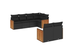 Garden Sofa Set, Garden Sofa Sets Vidaxl Preto Rattan / Vime (n/a)
