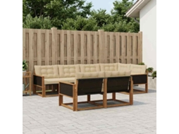 Vidaxl Conjunto De Sofás Para Exterior 7 Unid. Natural E Bege