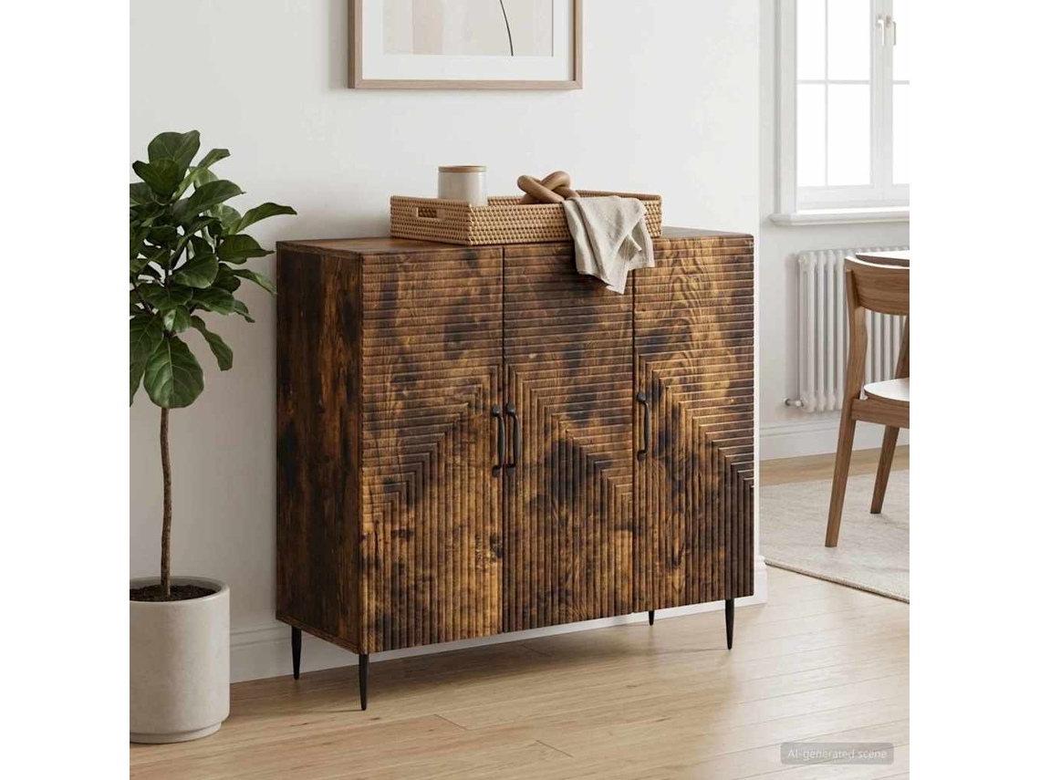 Vidaxl Buffet Carvalho Fumado 89 X 34,5 X 80 Cm Derivados De Madeira