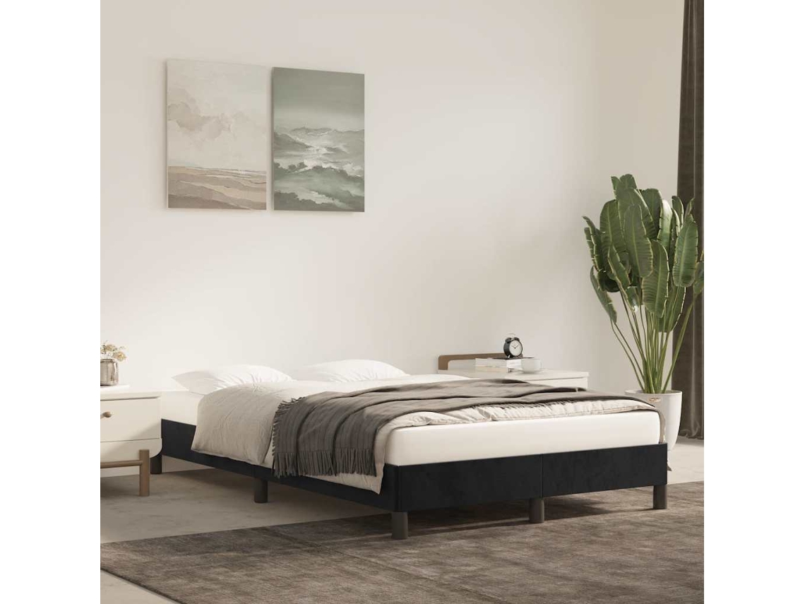Vidaxl Estrutura De Cama Sem Colchão 120x190 Cm Veludo Preto