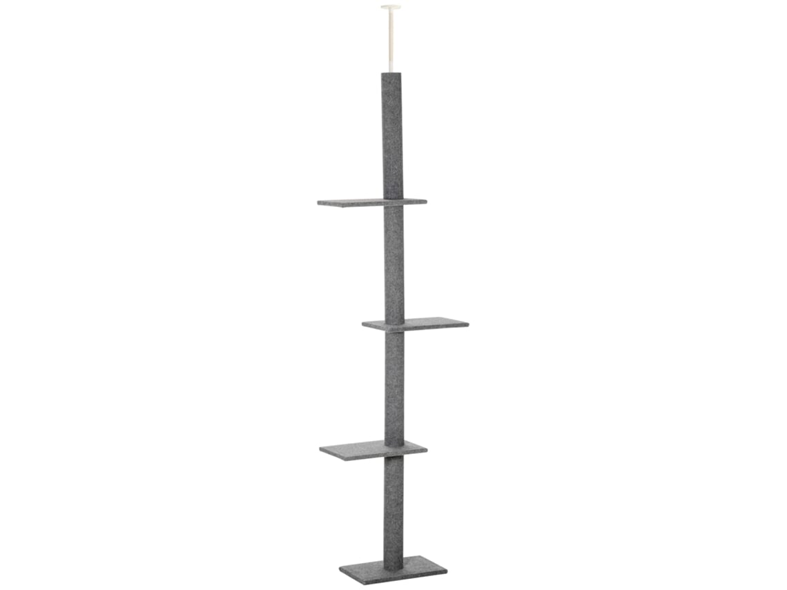 Árvore Para Gatos De Vários Níveis, Com Altura Entre 228 E 260 Cm, Com Plataformas, Ideal Para Gatos De Pequeno E Grande Porte, Na Cor Cinza.