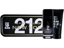 Coffret CAROLINA HERRERA 212 Vip Homme Pour Preto Edp 100 ml Gel Chuveiro Spray + 100 ml + Spray 10 ml Miniatura