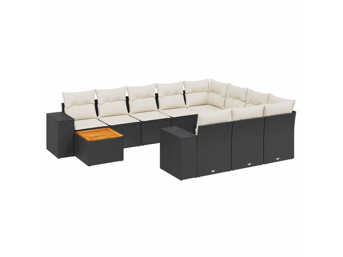Garden Sofa Set, Garden Sofa Sets Vidaxl Preto Rattan / Vime (n/a)