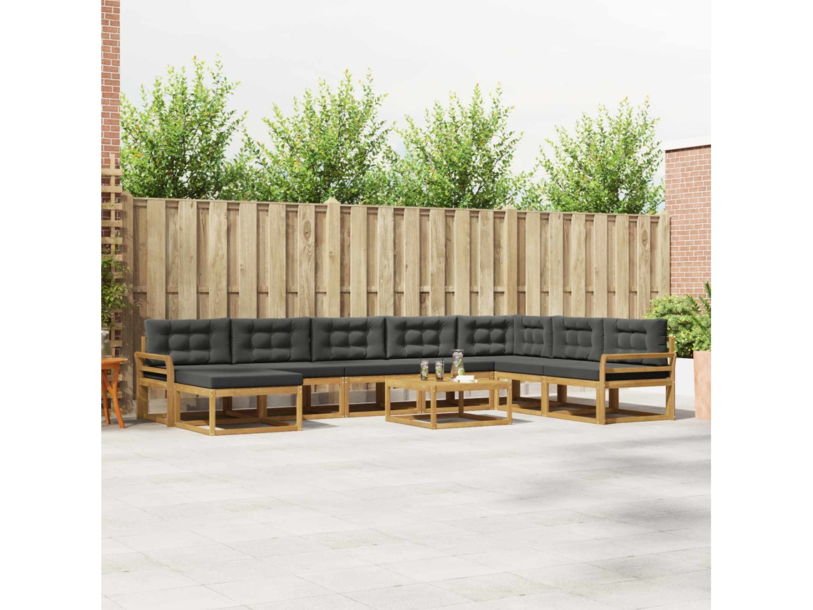 Vidaxl Conjunto De Sofás Para Exterior 9 Pcs Branco E Antracite