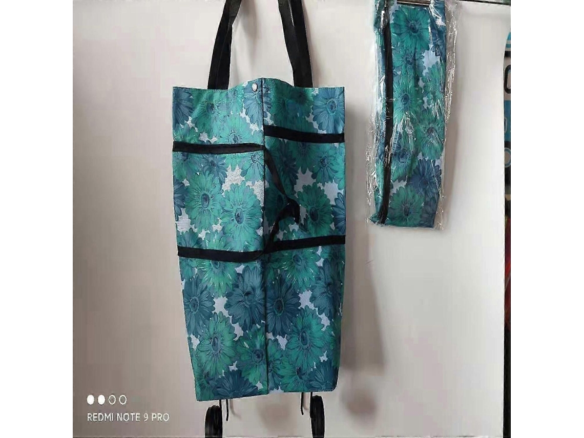 Sacolas de Compras Dobráveis ​​com Rodinhas, Carrinho Dobrável, Reutilizáveis, Saco Las para Supermercado GOKOCO