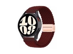 Pulseira magnética de nylon para Huawei Watch 5, Samsung Galaxy 7, Xiaomi S4 e Garmin, cor vinho tinto.