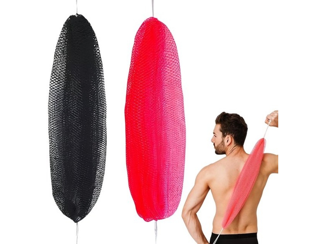 Afrikaanse 2-stuks Set Exfoliërende Badspons Douchespons Wasdoek Polyamide Groot Formaat Zwart Lichaamspeeling Voor Douche Bad Thuis En Reizen