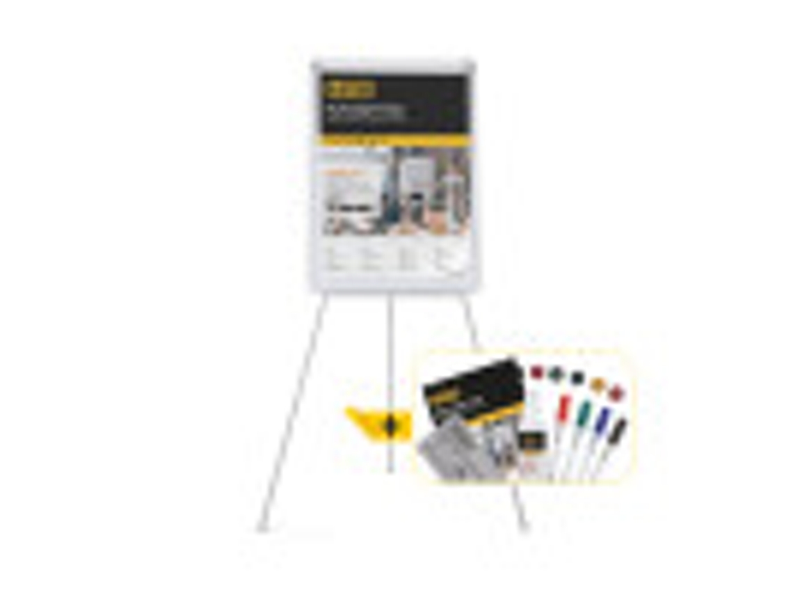 Kit de Apresentação - Cavalete branco magnético, bloco de papel e kit de acessórios. BI-OFFICE