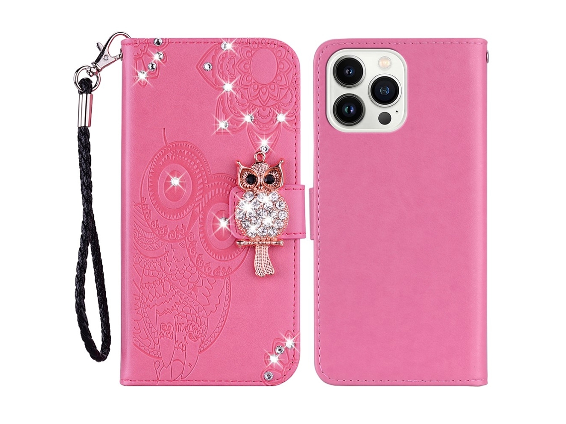 Capa Para Iphone 15 Pro Max Pele Sintética Rosa