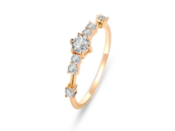 Anel De Dedo Feminino Simples Estilo Ocidental Dourado 10
