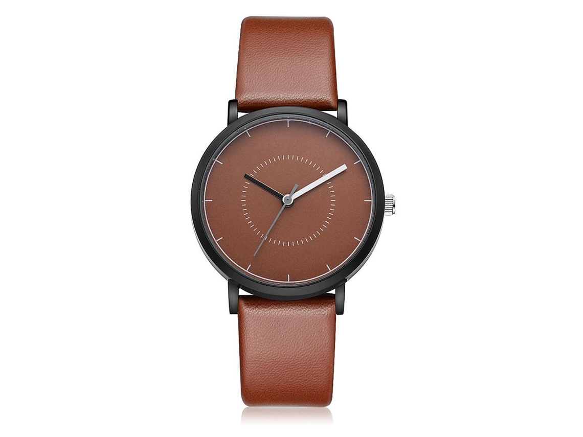 Relógio masculino Gaiety Simple, três cores, analógico de quartzo, pulseira marrom.
