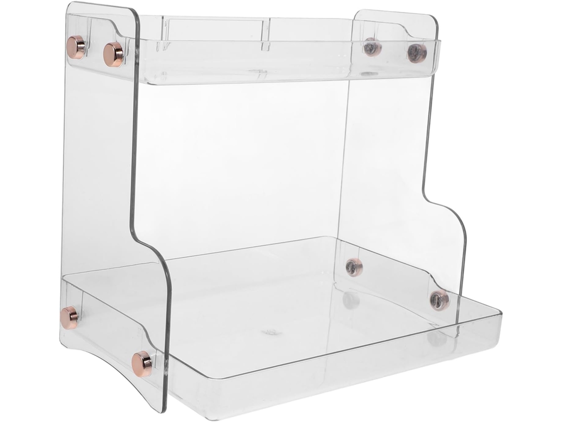 Organizador De Maquiagem Transparente Com Prateleira Para Banheiro, Quarto E Cozinha