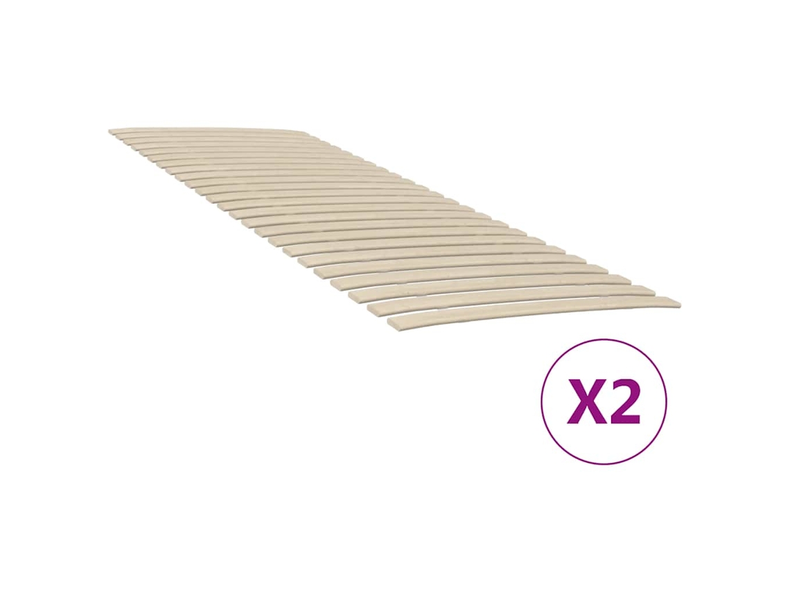 Vidaxl Substituição De Ripas De Cama Com 48 Ripas, 2 Peças, 80x200 Cm
