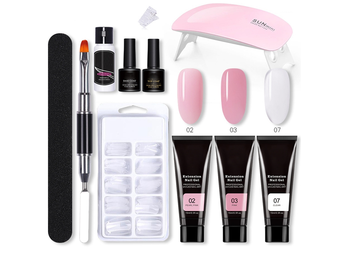Kit De Gel Para Unhas Com Extensão, Lâmpada De Unhas E Acessórios Para Iniciantes Manicure Completa