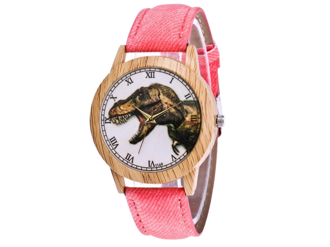 Reloj De Pulsera Casual De Cuarzo Con Correa De Denim Rosa Zhoulianfa