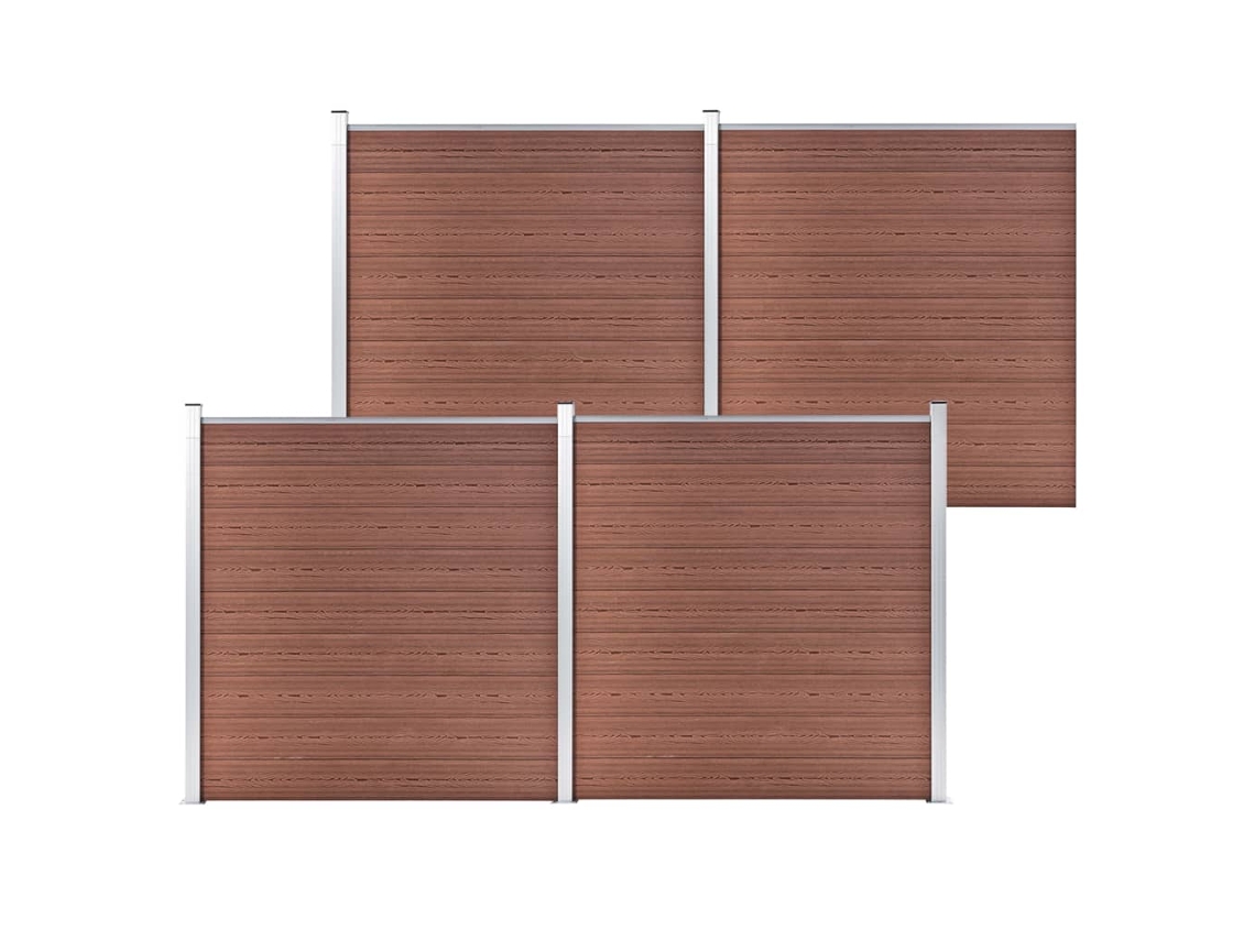 Vidaxl Painel De Vedação Para Jardim 699x186 Cm Wpc Castanho