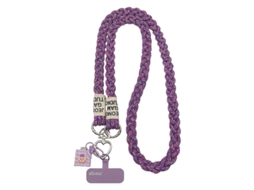 Cordão Para Celular Feminino, Trançado Para Rabo De Cavalo, Roxo