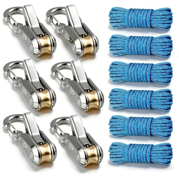 Conjunto de 6 Cordas com Tensor Rolete para Amarração AQUAFORGE