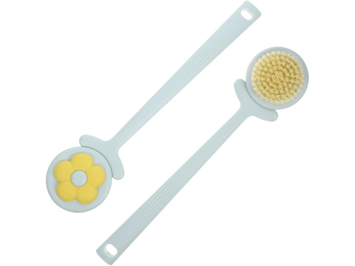 Hemobllo Conjunto De 2-buchas Luffa Com Cabo Longo Para Banho, Esfoliação Corporal, Escova De Banho, Aplicador De Loção