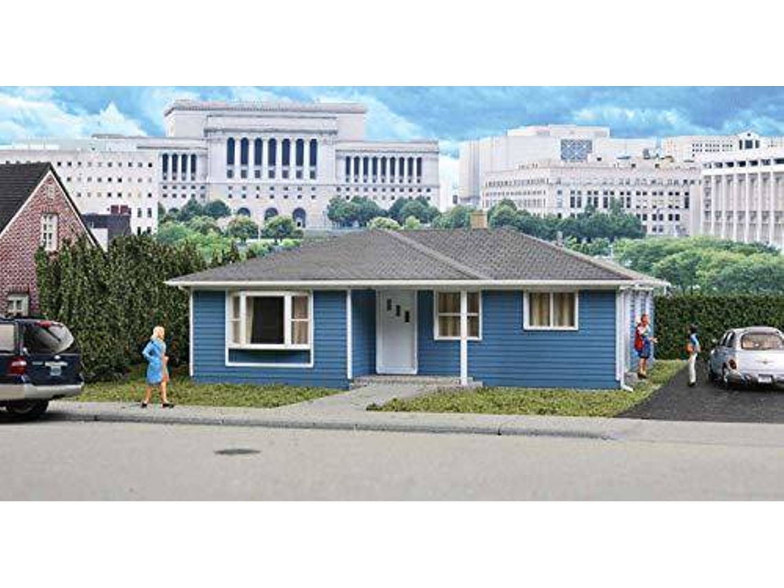 Edificios e Estruturas WALTHERS CORNERSTONE HO Scale Model Framed Ranch Tract House, Model:933-3775 (Idade Minima: 8)