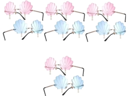 Conjunto de 6 Óculos com Pingente Concha, Ideais para Festas, Raves, Eventos e Muito Mais. CHABERLU