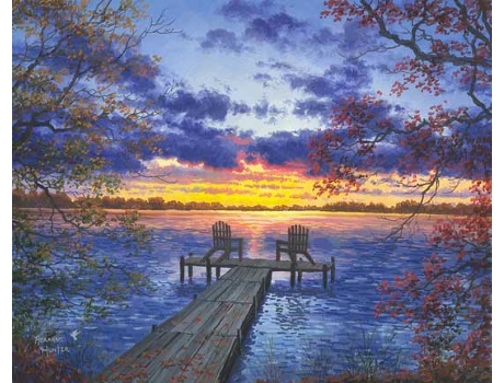 Tela FIGURED' ART Paint by Numbers - Pontao No Por Do Sol  - Figured' Art Fa10020-Y (51x2,5x41,3 cm)
