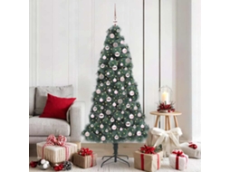 Vidaxl Árvore De Natal Artificial Pré-iluminada Com Conjunto De Bolas