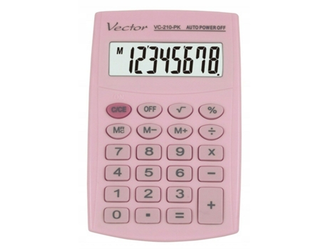 Calculadora de plástico rosa Vector Kav Vc 210 Pk