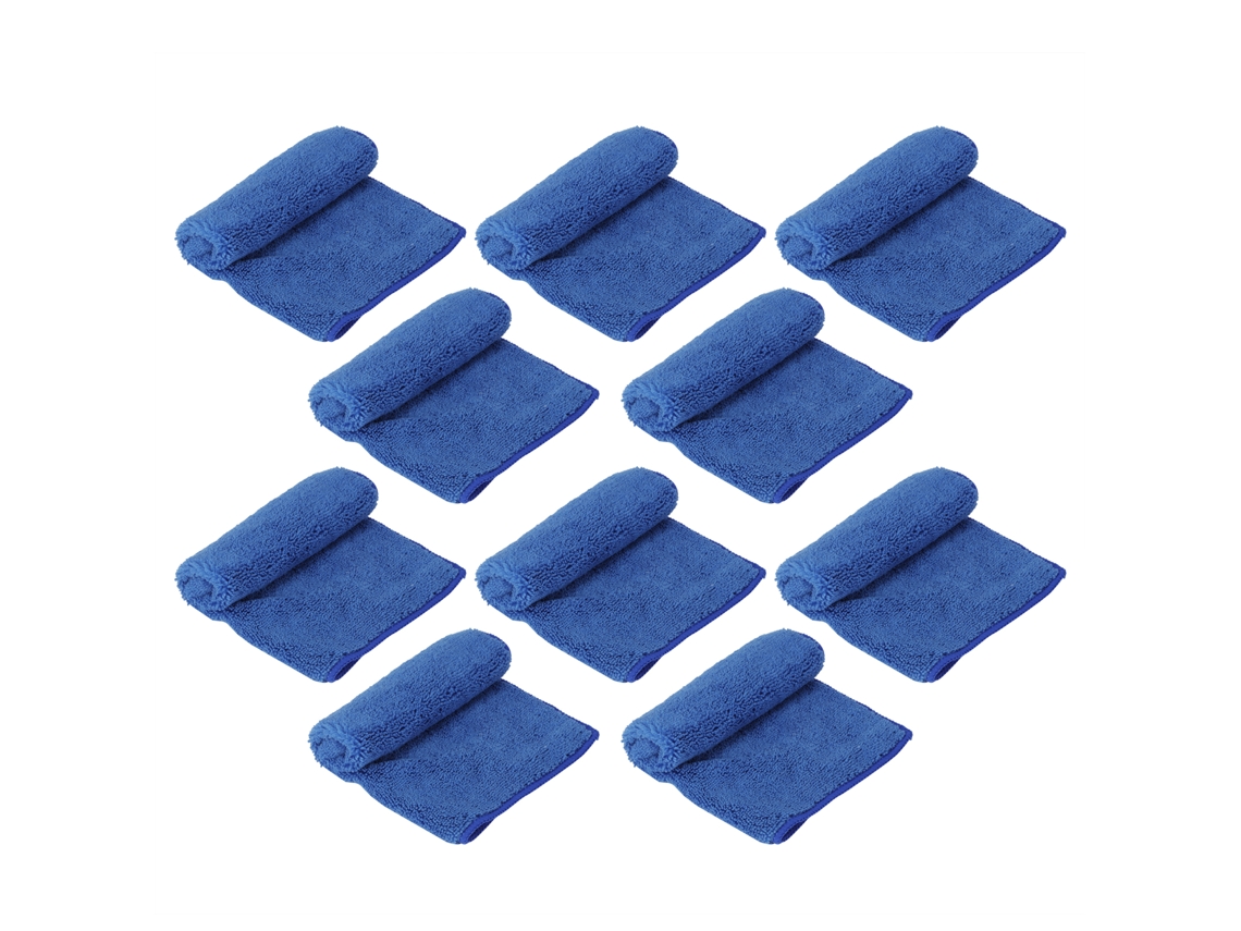 Toalha Microfibra Azul Suave 10 Unidades Limpeza Cozinha