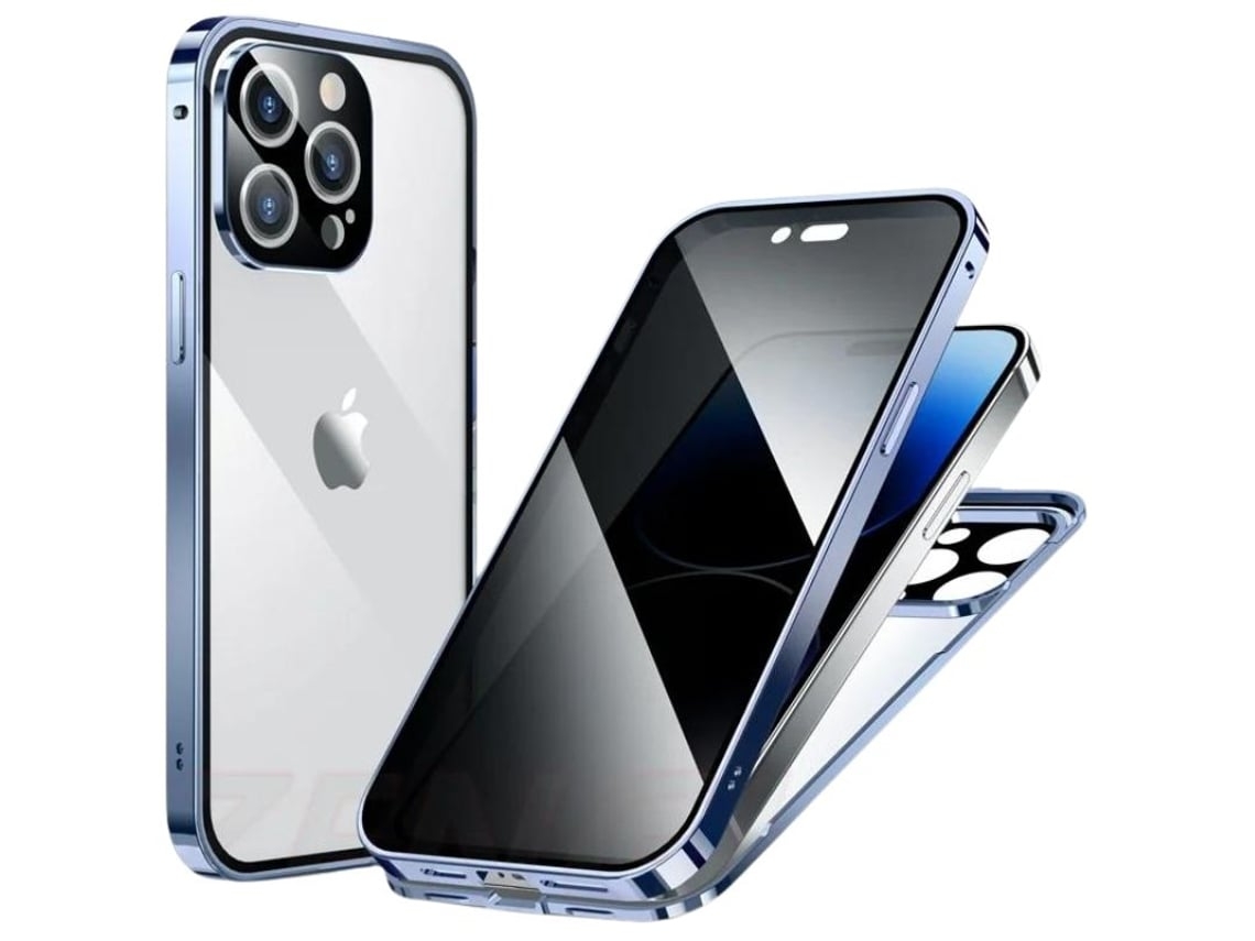 Capa Privacidade para iPhone 55 Vidro Magnética Azul