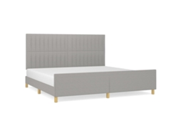 Estrutura de Cama sem Colchão 200x200 Cm Tecido Cinzento claro MAISON EXCLUSIVE