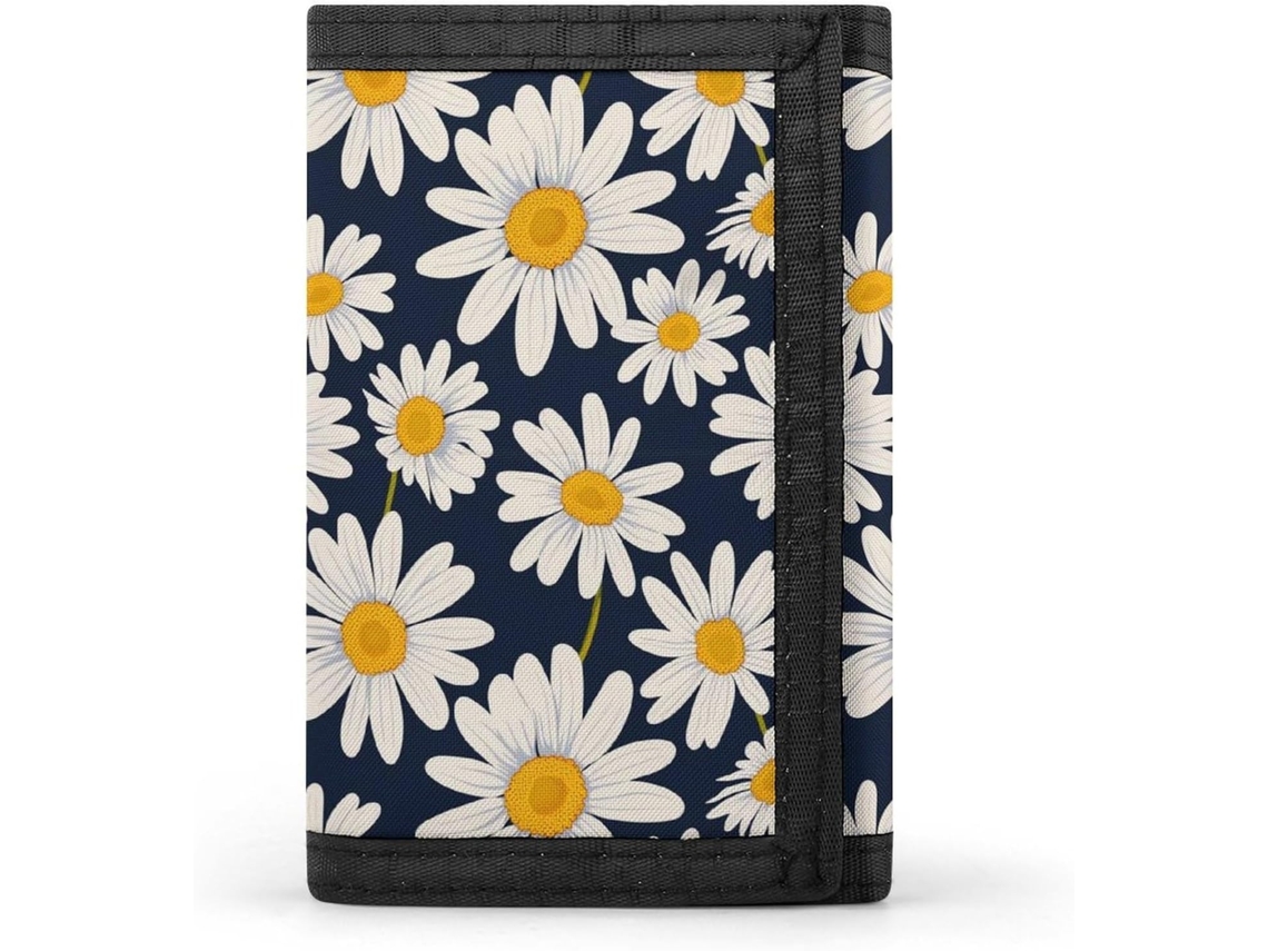 Carteira Masculina Elegante em Azul Marinho com Estampa Dobrável Viagens Escritório