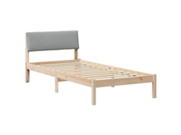 Estrutura da Cama Marrom e Cinza Claro 100 X 200 Cm MAISON EXCLUSIVE