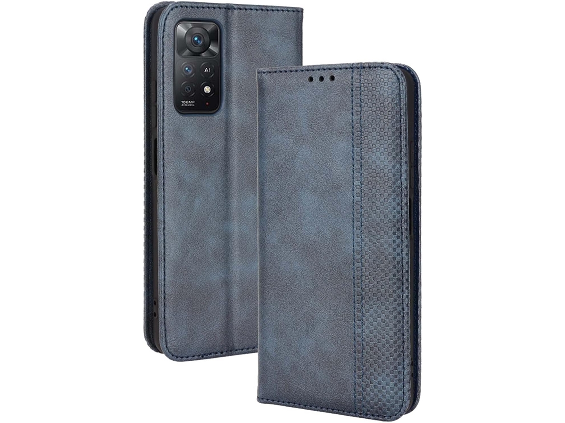 Capa Note Protetora Compartimento para Xiaomi Redmi Note 11 Pro 4G/5G Eu HONGWE. Textura Macia Retro
