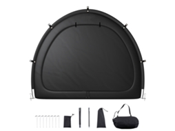 Barraca de Acampamento para Bicicletas, Impermeável em Formato Leque 219x155x173 Cm com Janela Ventilada, Fibra Vidro Alta Resistência e Zíperes