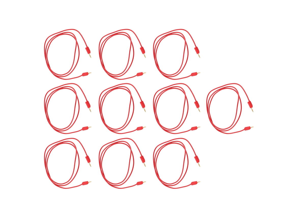 10 Conjunto Cables Prueba Banana Multímetro Latón Pvc Rojo 2mm
