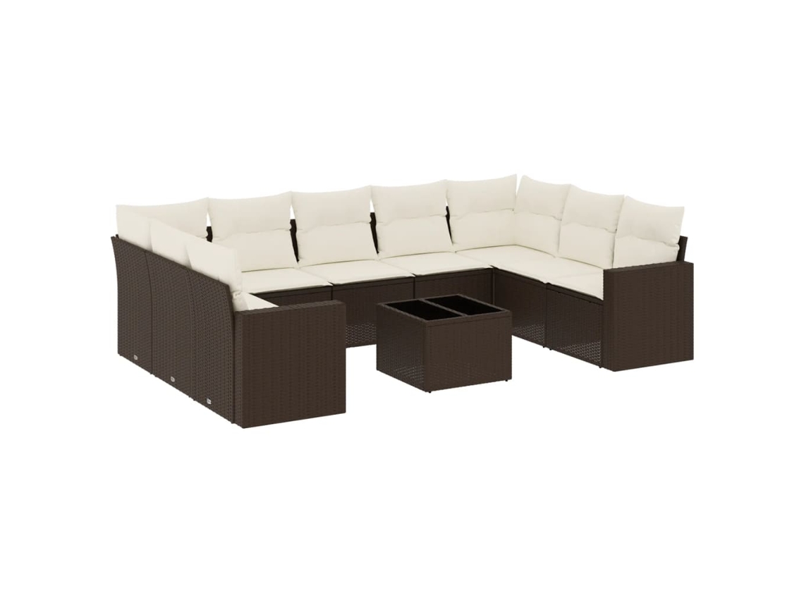 Garden Sofa Set, Garden Sofa Sets Vidaxl Marrom Rattan / Vime (n/a)