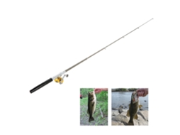 Mali combo Vara de Pesca Telescópica Portátil Caneta com Molinete Alumínio Linha e Iscas Mini Kit Pesca