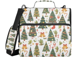 Organizador de documentos com estampa de árvore de Natal, para usar no ombro ou no corpo, diversos modelos de bolsas de 3,8 cm, bolsa com 3 fechos.