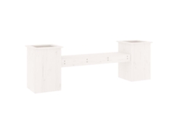 Conjunto 1 Banco Com Vasos Vidaxl Branco Madeira De Pinho Maciça (184.5 X 39.5 X 56.5 Cm)