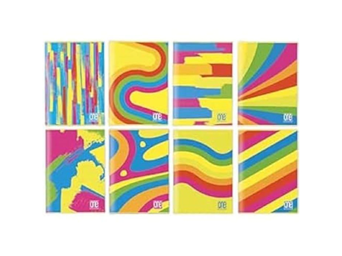 Caderno Fantafluo One Color BLASETTI 10 Maxi Papel 80G Capa 7 Cores Neon