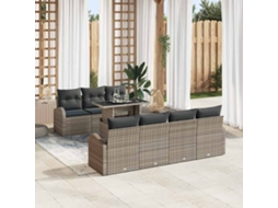 Vidaxl Conjunto De Sofá De Jardim 8 Unid. Cinzeto Rattan Sintético