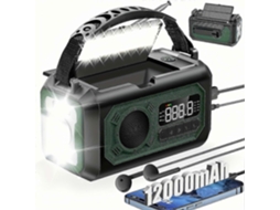 Rádio Meteorológico de Emergência 12000mah, Manivela Solar Portátil Am / Fm Noaa com 2 Painéi S Solares 3 Métodos Car GOKOCO