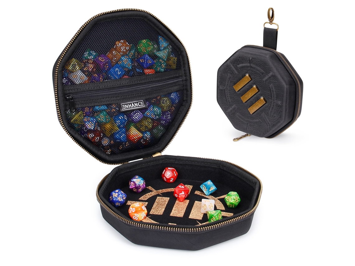 Estojo Para Dados Enhance Gaming Preto Caixa Para Dados De Rpg