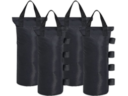 4 Peças Sacos De Areia Para Peso De Pernas De Tenda Pop Up,peso Para Pé De Guarda Sol,sacos De Lastro Redondos Btforus (19x50 Cm,preto)