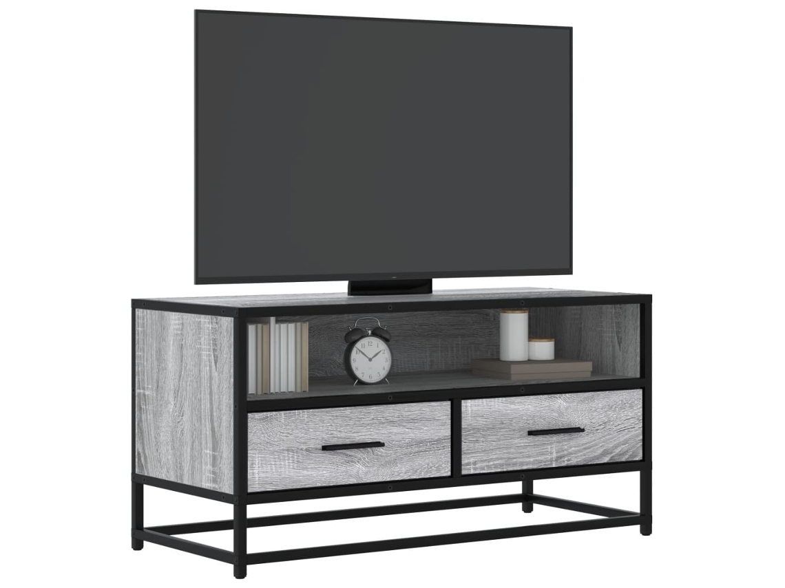 Vidaxl Móvel P/ Tv 80x34,5x40 Cm Deriv. Madeira/metal Cinzento Sonoma