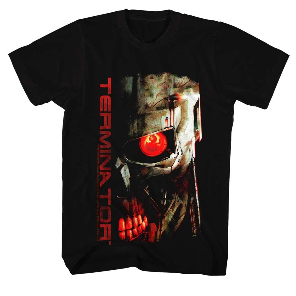Unisex Adult T-shirt Rockinstone Terminator Red Eye Black Sizexxxl